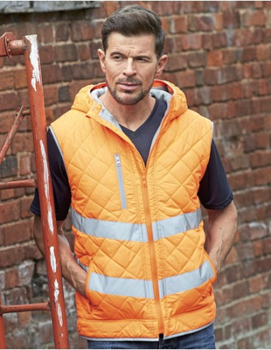 YOK-HV007-Hi-Vis Kensington Hooded Gilet